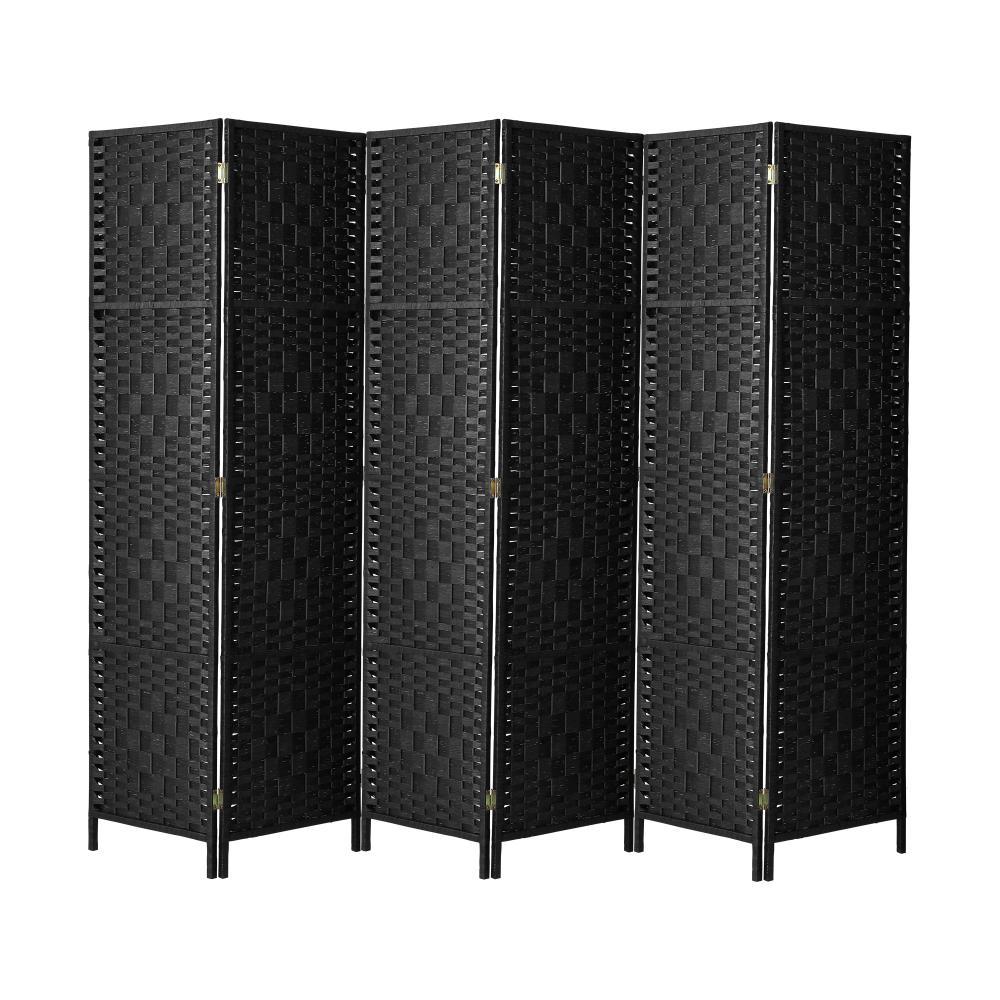 6 Panel Room Divider Privacy Screen Black