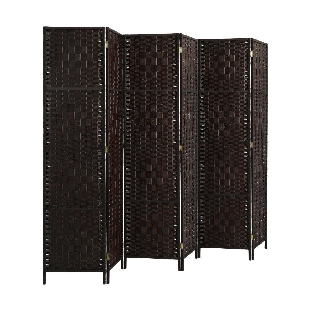 6 Panel Room Divider Privacy Screen Brown