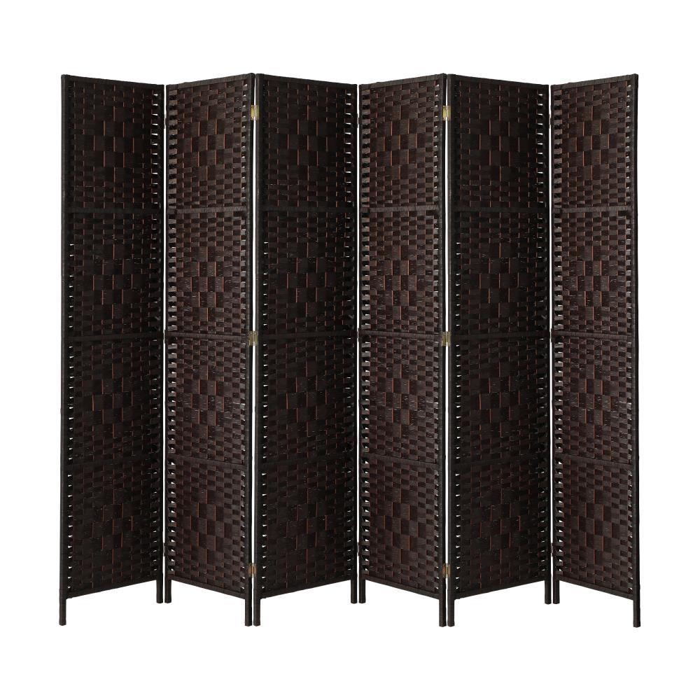 6 Panel Room Divider Privacy Screen Brown