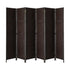 6 Panel Room Divider Privacy Screen Brown