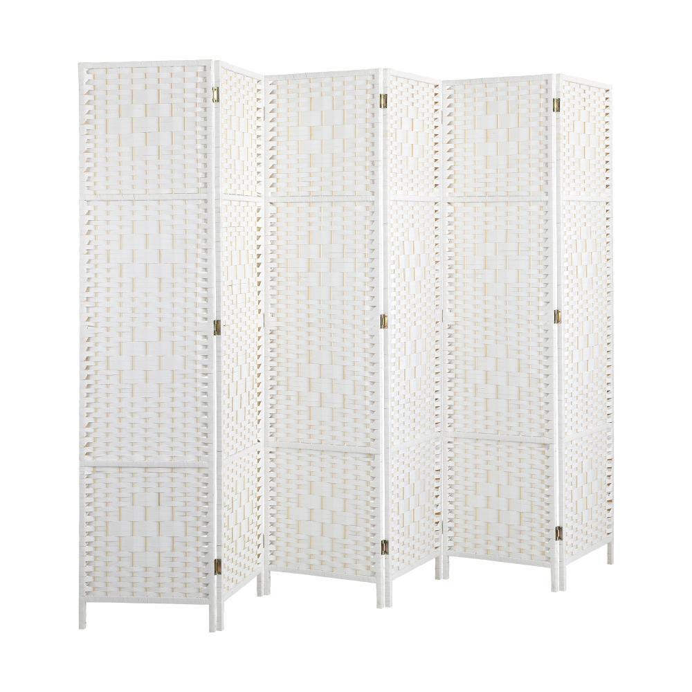 6 Panel Room Divider Privacy Screen White