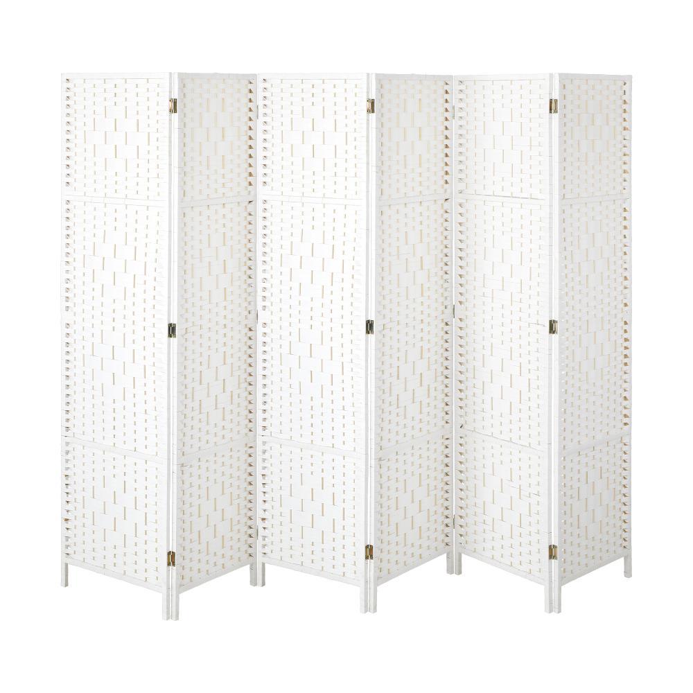 6 Panel Room Divider Privacy Screen White