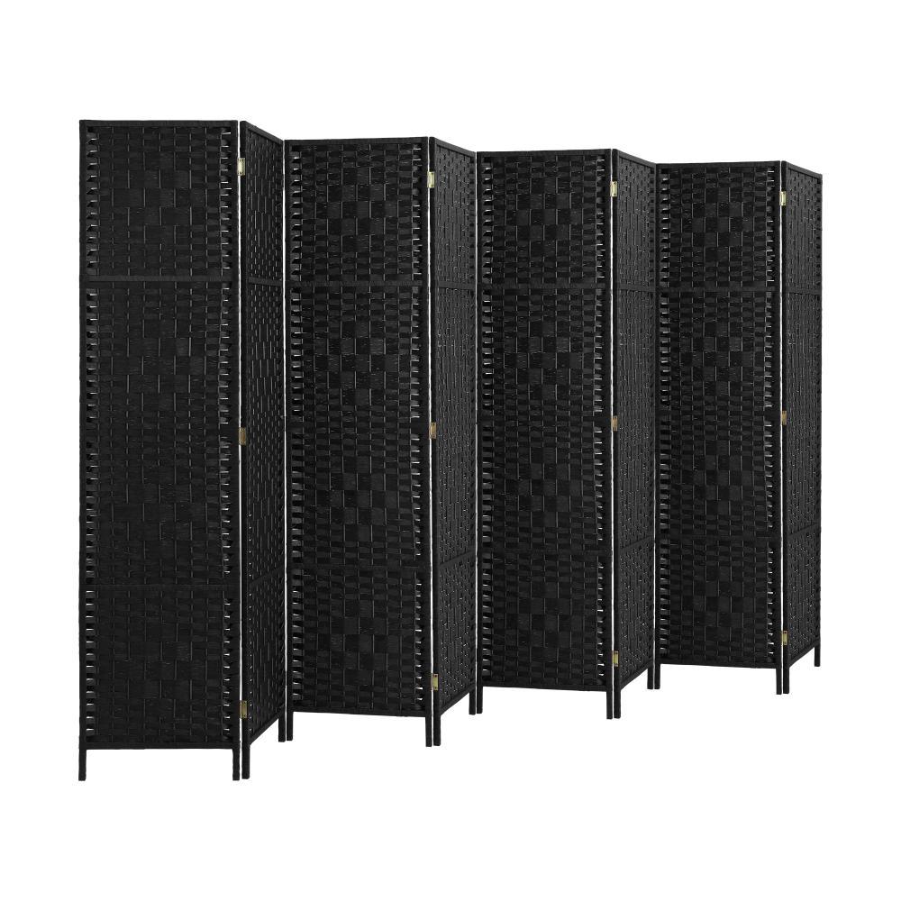 8 Panel Room Divider Privacy Screen Black