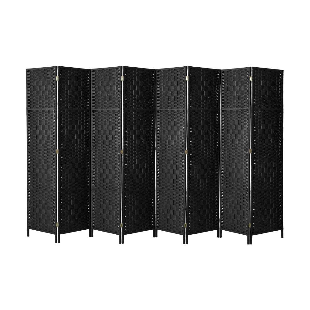 8 Panel Room Divider Privacy Screen Black