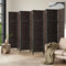 8 Panel Room Divider Privacy Screen Foldable Rattan Brown 170cm Wooden