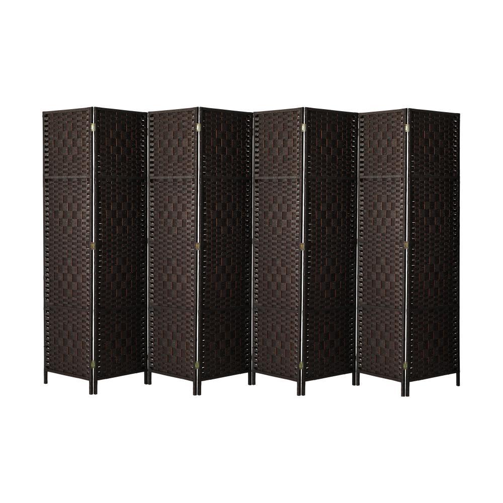 8 Panel Room Divider Privacy Screen Brown