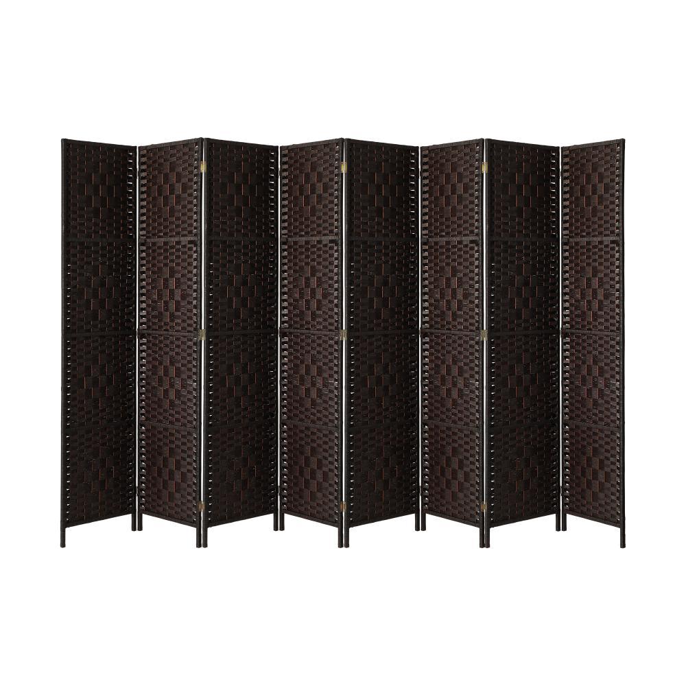 8 Panel Room Divider Privacy Screen Brown