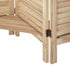 4 Panel Room Divider With Shelves Timber Wooden Natural