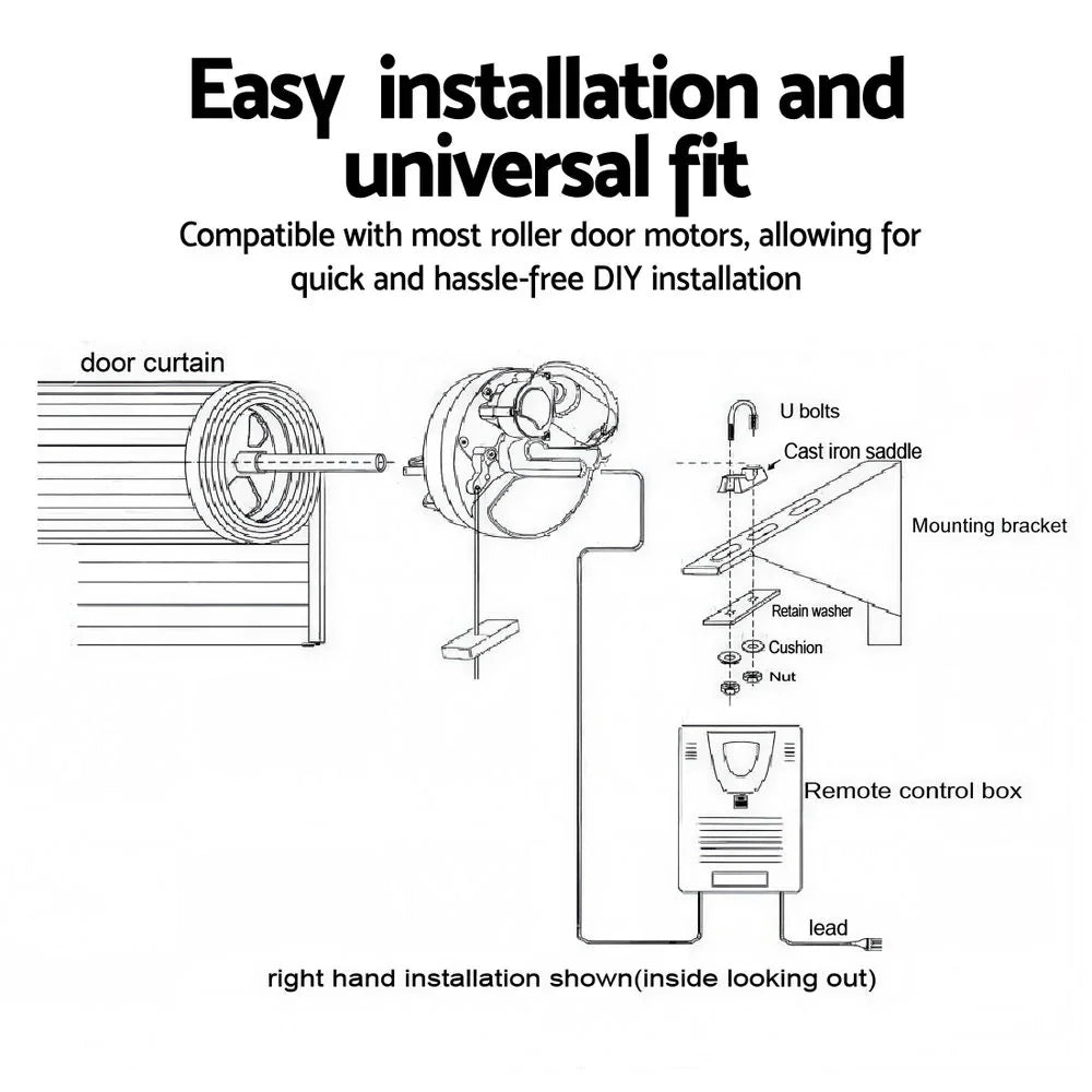 Garage Roller Door Opener 250N Motor Auto Safety Reverse 220V