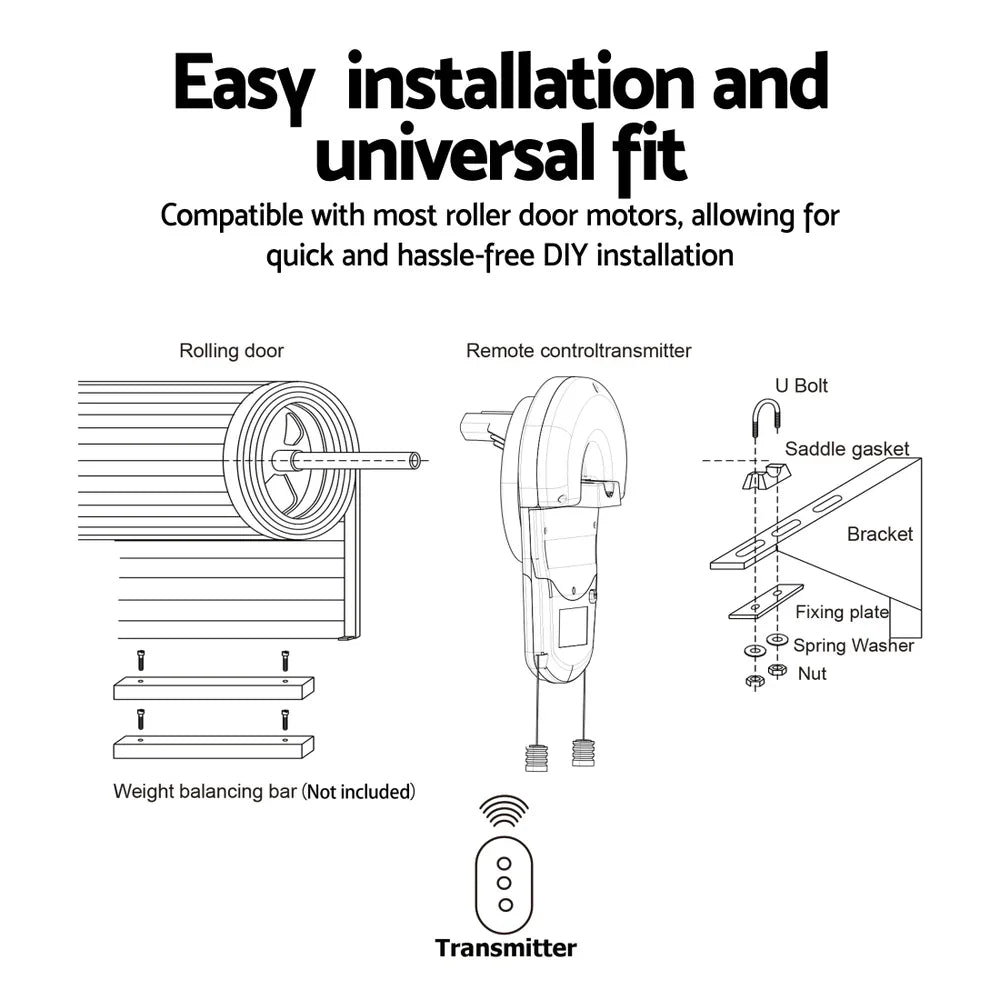 Garage Roller Door Opener 800N Motor Auto Safety Reverse 220V