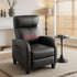 Massage Recliner Chair Small Recliner Sofa for Adults PU Leather Black