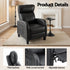 Massage Recliner Chair Small Recliner Sofa for Adults PU Leather Black