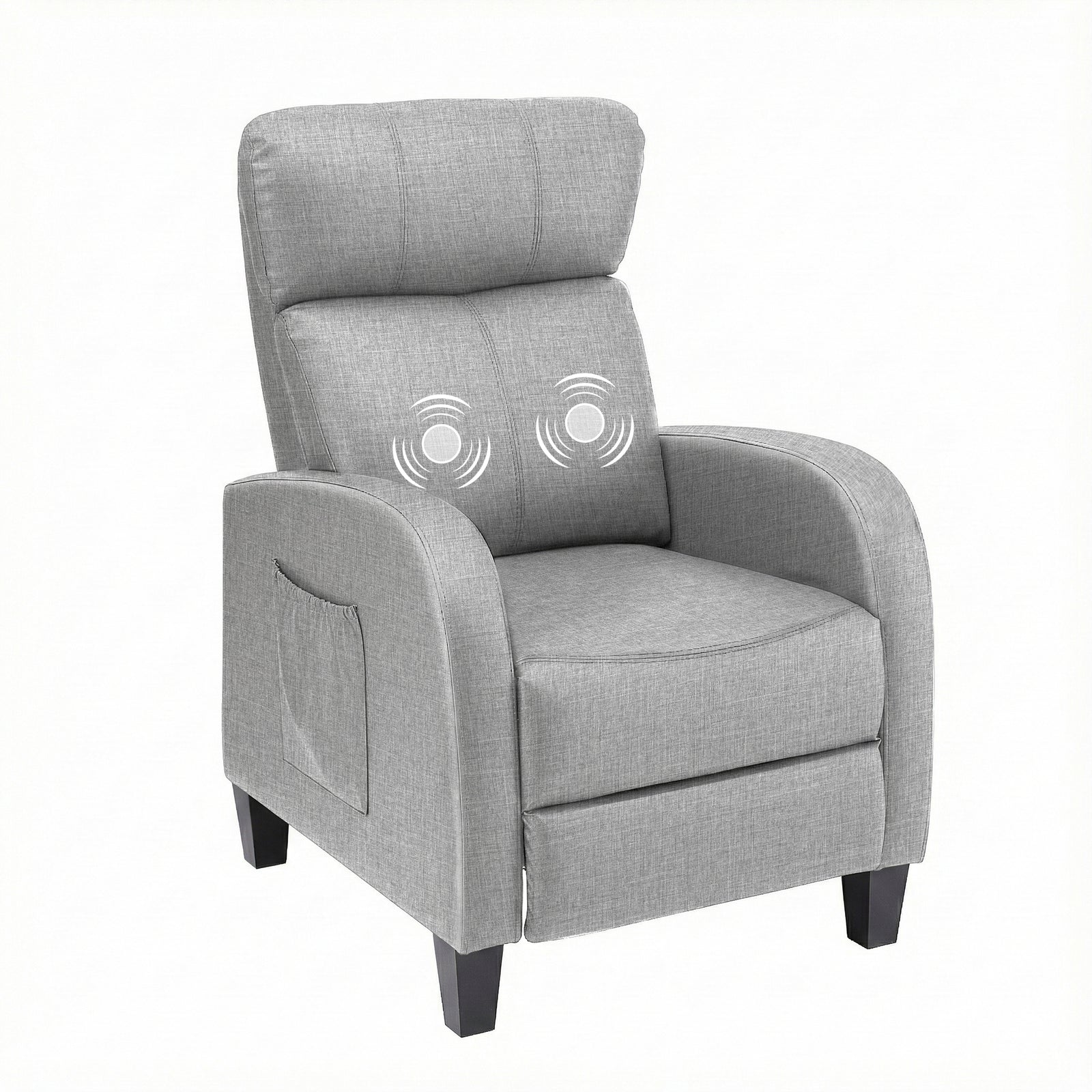Massage Recliner Chair Small Recliner Sofa for Adults Fabric Grey