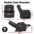 Manual Massage Recliner Chair for Living Room, Leather Sofa Lounge Reclining Chair with 2 USB Port, 160° Recline Reading Chair with 20CM Wide Armrests, 8 Point Vibration & Lumbar Heat, Black