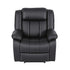 Manual Massage Recliner Chair for Living Room, Leather Sofa Lounge Reclining Chair with 2 USB Port, 160° Recline Reading Chair with 20CM Wide Armrests, 8 Point Vibration & Lumbar Heat, Black