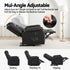 Manual Massage Recliner Chair for Living Room, Leather Sofa Lounge Reclining Chair with 2 USB Port, 160° Recline Reading Chair with 20CM Wide Armrests, 8 Point Vibration & Lumbar Heat, Black