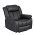 Manual Massage Recliner Chair for Living Room, Leather Sofa Lounge Reclining Chair with 2 USB Port, 160° Recline Reading Chair with 20CM Wide Armrests, 8 Point Vibration & Lumbar Heat, Black
