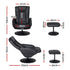 2X Recliner Chair Ottoman Heated Massage Black