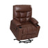 Lift Massage Recliner – 8‑Point, Heated, PU Leather, Remote, Brown