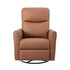 Swivel Recliner Chair Leather Rocking Reclining Sofa with Charging Ports LED Brown
