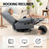 Manual Swivel Rocker Recliner with USB Ports Rocking Chair Nursery Sofa Lounge