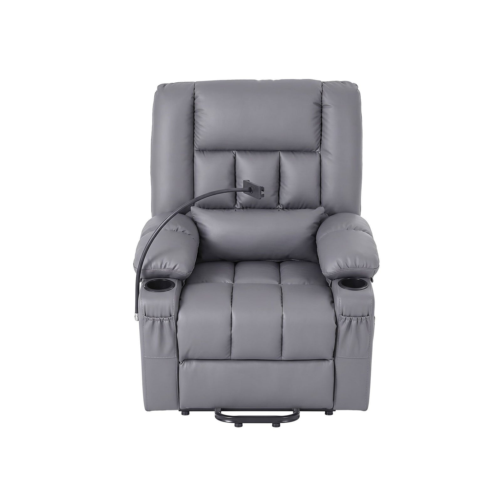 Artiss Lift Recliner Chair Grey – Massage & Heat, Electric, USB, Cup Holders