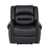 Leather Manual Recliner Chair with USB Charge Port, Overstuffed Armchair Sofa for Living Room and Nursery, Asjustable Theater Reclining Lounge with Comfortable Wide Seat, 150kg Capacity, Black