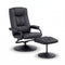 Artiss Recliner Chair with Ottoman Black – 360° Swivel, PU Leather, 130° Recline