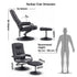 Artiss Recliner Chair with Ottoman Black – 360° Swivel, PU Leather, 130° Recline