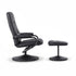 Artiss Recliner Chair with Ottoman Black – 360° Swivel, PU Leather, 130° Recline