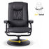 Artiss Recliner Chair with Ottoman Black – 360° Swivel, PU Leather, 130° Recline