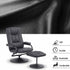 Artiss Recliner Chair with Ottoman Black – 360° Swivel, PU Leather, 130° Recline