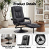 Artiss Recliner Chair with Ottoman Black – 360° Swivel, PU Leather, 130° Recline
