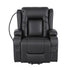 Power Lift Recliner Chair with Massage and Heat for Elderly, Electric Sofa Reclining Chair with USB and Phone Holder, PU Leather Comfy Armchair for Living Room, 2 Cup Holder & 4 Pockets, Black