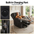 Power Lift Recliner Chair with Massage and Heat for Elderly, Electric Sofa Reclining Chair with USB and Phone Holder, PU Leather Comfy Armchair for Living Room, 2 Cup Holder & 4 Pockets, Black