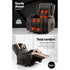 Artiss Electric Lift Recliner Chair Heated Massage Suede Fabric Grey