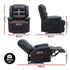 Manual Recliner Chair Leather Reclining Sofa with 16color Led Black