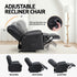 Manual Recliner Chair Leather Reclining Sofa with 16color Led Black
