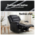 Manual Recliner Chair Leather Reclining Sofa with 16color Led Black