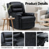 Manual Recliner Chair Leather Reclining Sofa with 16color Led Black
