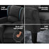 Recliner Chair – Suede Fabric, 111–148° Recline, Foam Padding, Charcoal