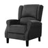 Recliner Chair – Suede Fabric, 111–148° Recline, Foam Padding, Charcoal