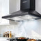 600mm Range Hood – Wall Mounted, Strong Suction, 3‑Speed, LED, Black