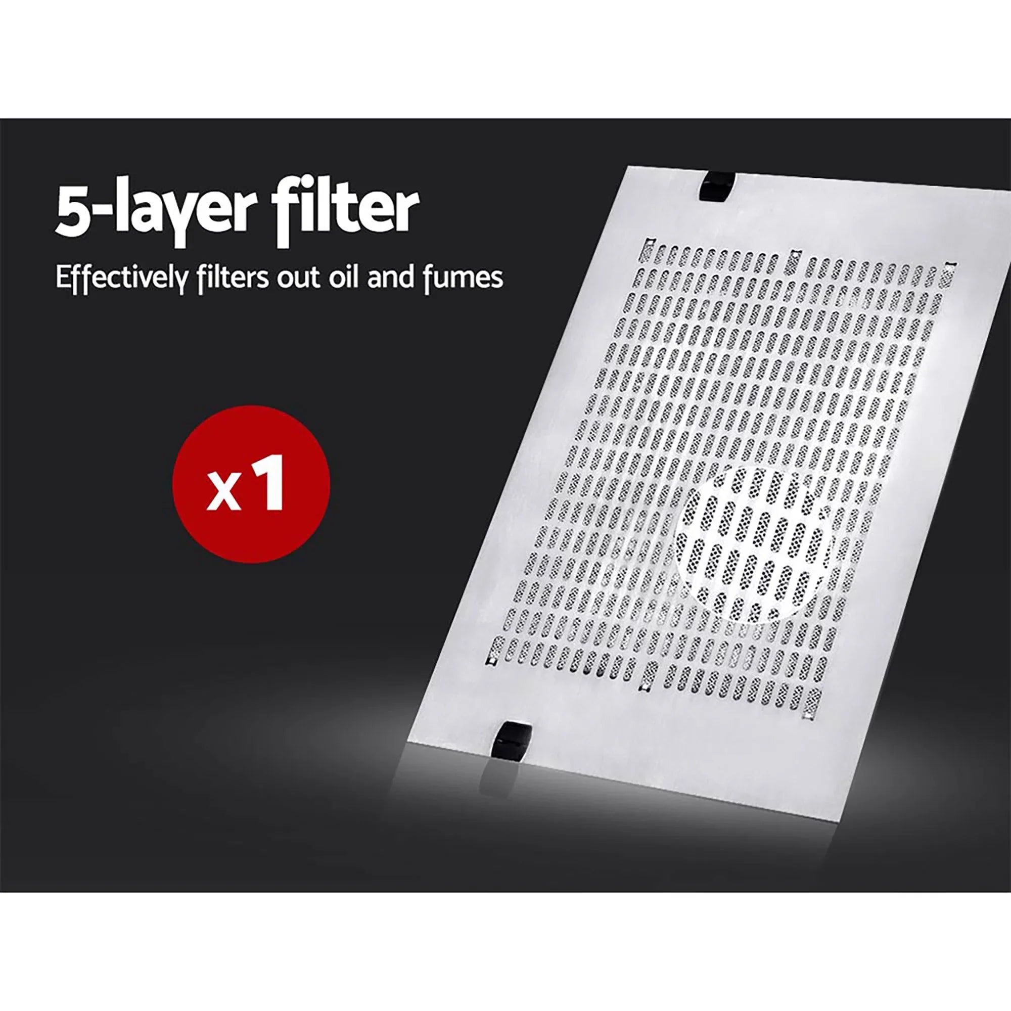 Range Hood 600mm Stainless Steel 3 Speed LED Light Ducted 720m³/h