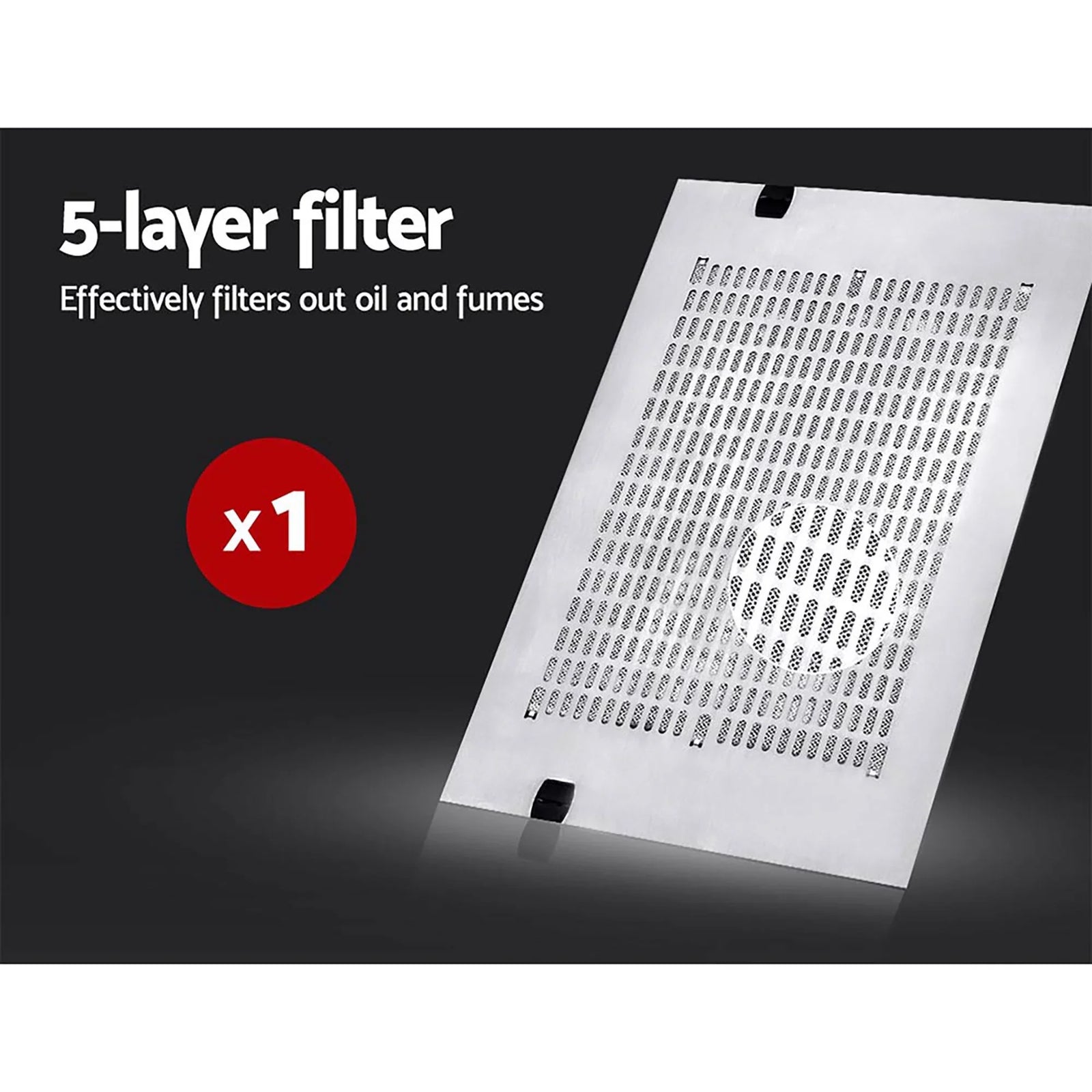 Range Hood 600mm Stainless Steel 3 Speed LED Light Ducted 720m³/h