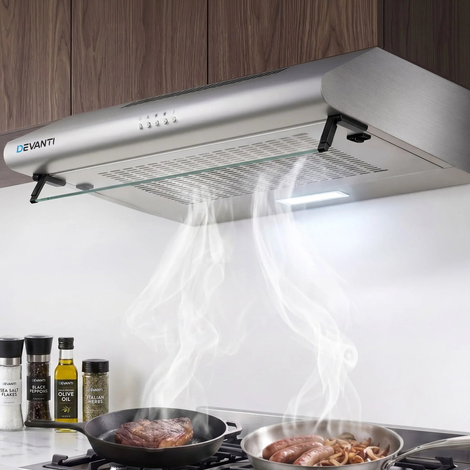 600mm Range Hood 60cm Rangehood Kitchen Canopy LED Light Stainless Steel