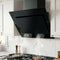 Angled Range Hood – 900mm Side‑Draft, Black Glass, 1150m³/h, Touch Control