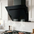 Angled Range Hood – 900mm Side‑Draft, Black Glass, 1150m³/h, Touch Control