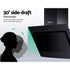 Angled Range Hood – 900mm Side‑Draft, Black Glass, 1150m³/h, Touch Control