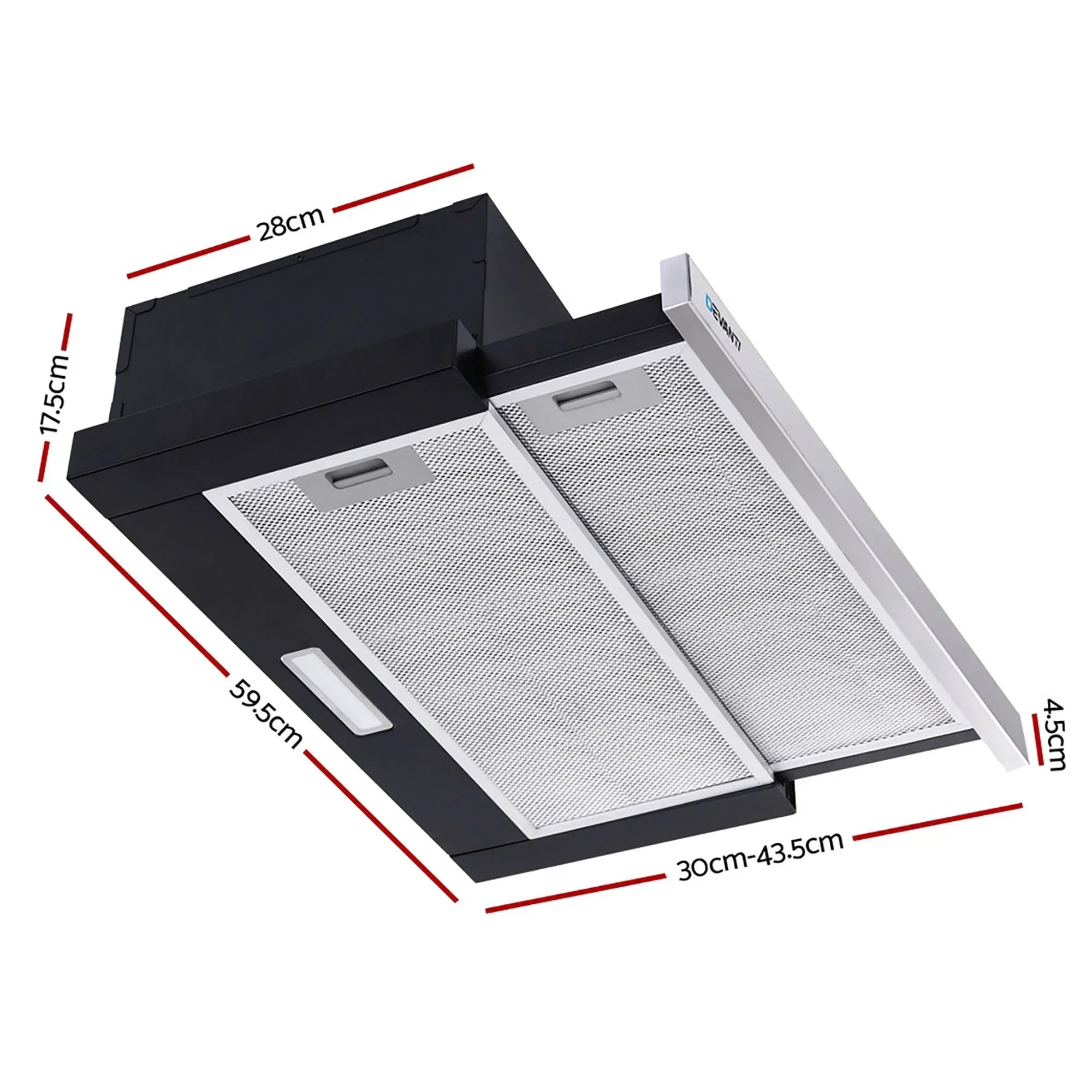 600mm Sliding Range Hood – Auto On/Off, 450m³/h, 2‑Speed, Stainless Steel
